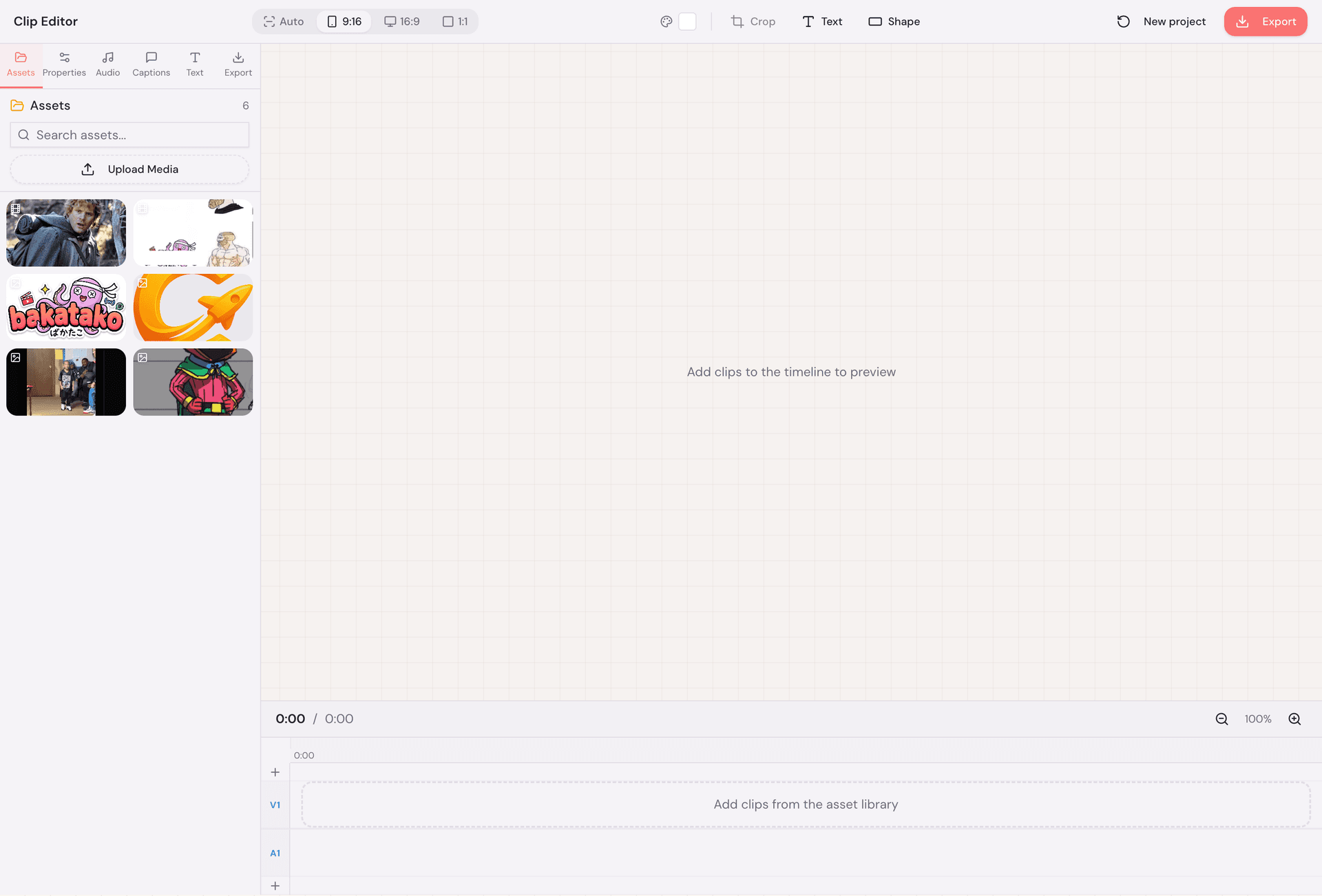 Video editor timeline